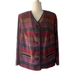 Sag Harbor Woman Multicolor Stripe Blazer Size 20W